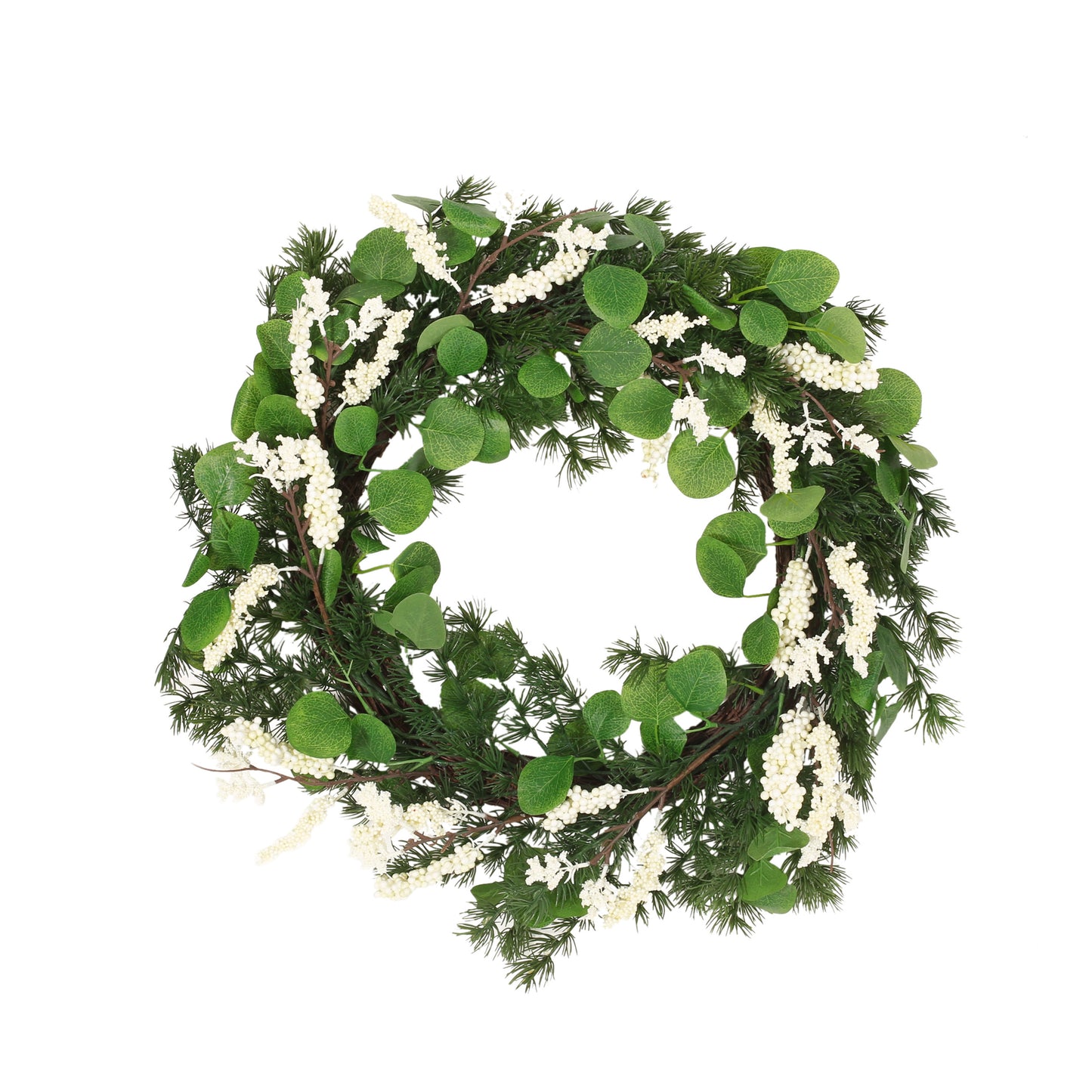 White & Green Berry Wreath