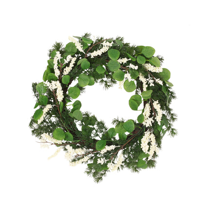 White & Green Berry Wreath