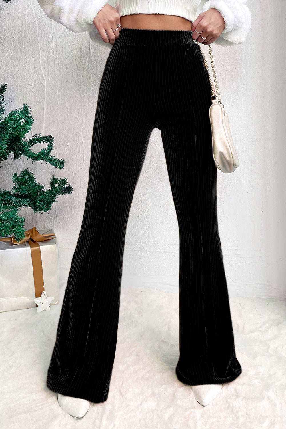 High Waist Corduroy Flare Pants