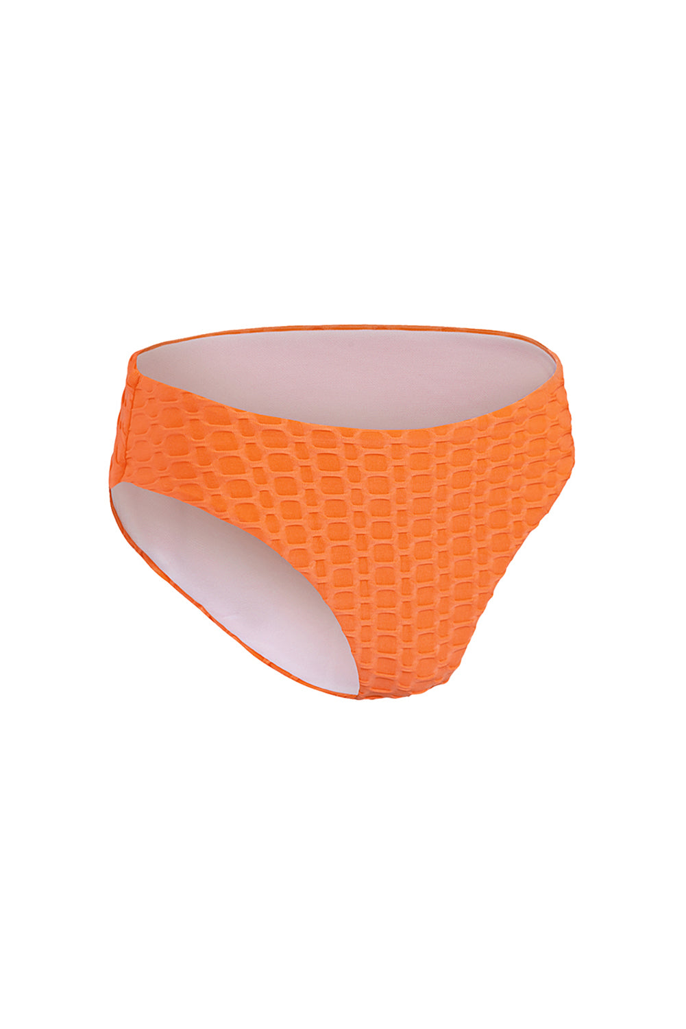 Braguita de bikini con cintura caída en forma de panal con textura naranja