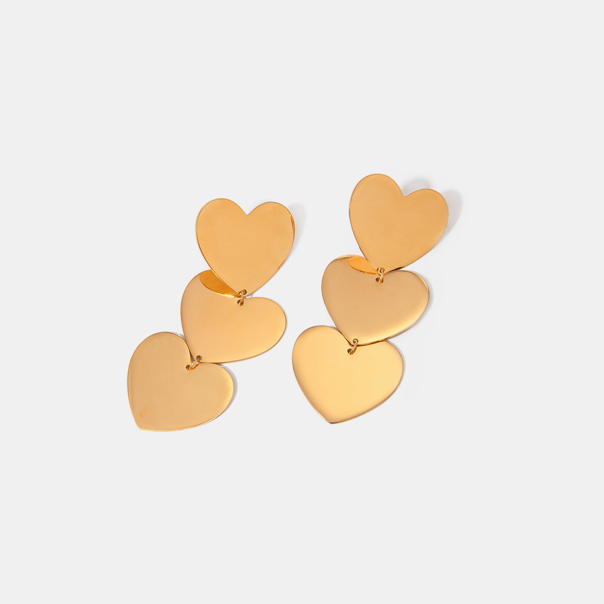 Gold-Plated Heart Earrings