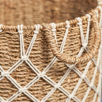 Natural Brown Woven Basket w/ Handles