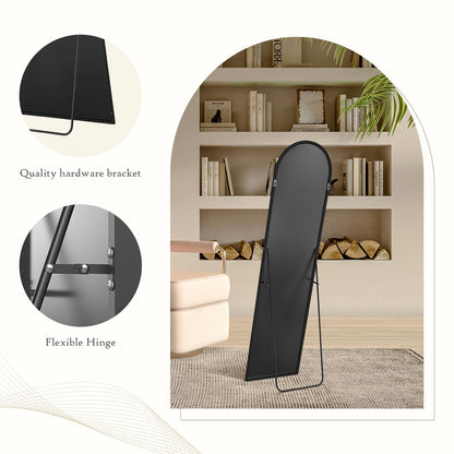 Black Arched Full Length Floor Mirror 16"x59"