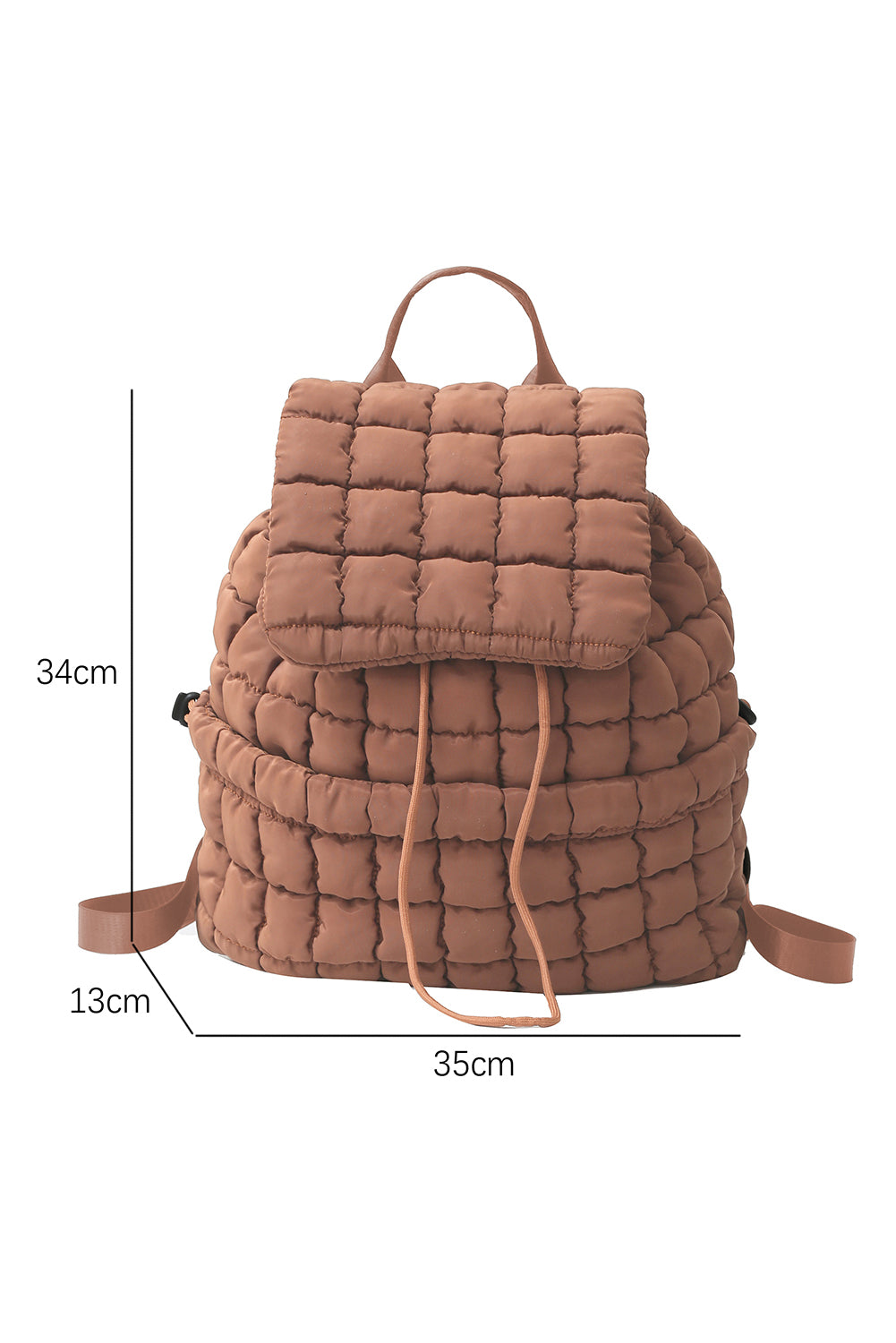 White Solid Flapped Quilted Puffer Backpack