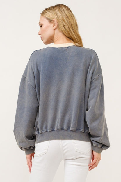 Stone Beverly Hills Contrast Crop Sweatshirt