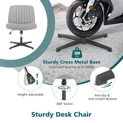 Grey Wide Armless Swivel Home Office Chair