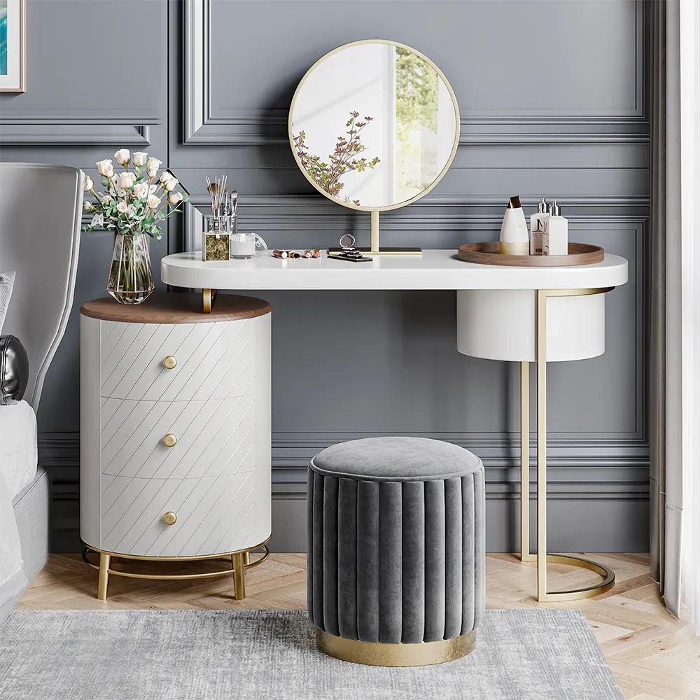 Modern Vanity Table w/ Gold Plated Legs