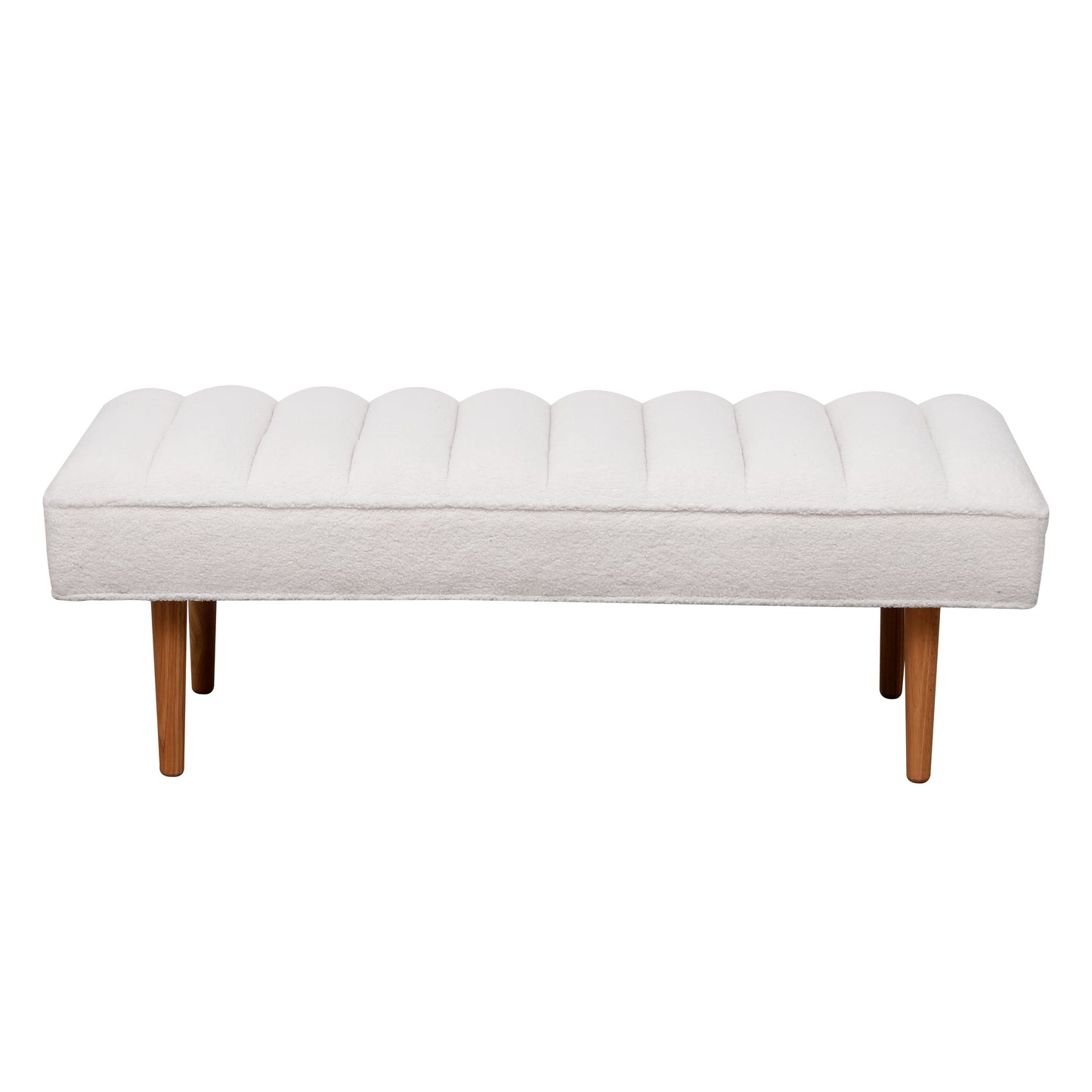 White Sherpa Tufted Bench