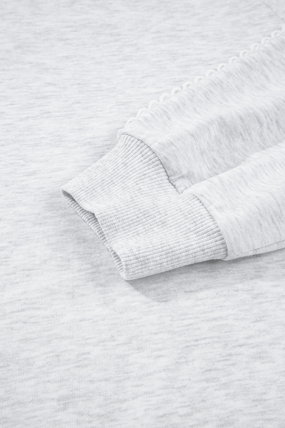 Light Grey Lace Patchwork Raglan Sleeve Crew Neck Sweatshirt
