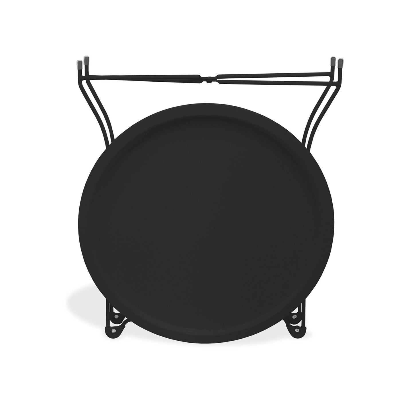 Black Round Metal Tray End Table