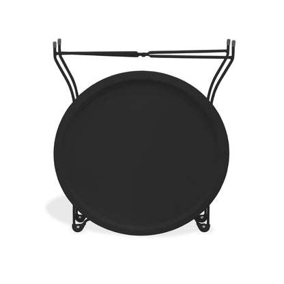 Black Round Metal Tray End Table