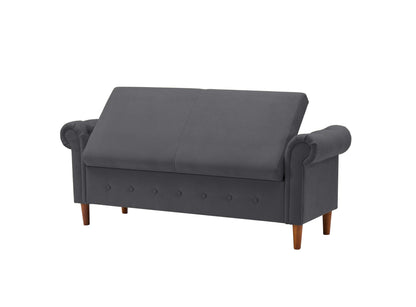 Dark Grey Large Storage Sofa Bench