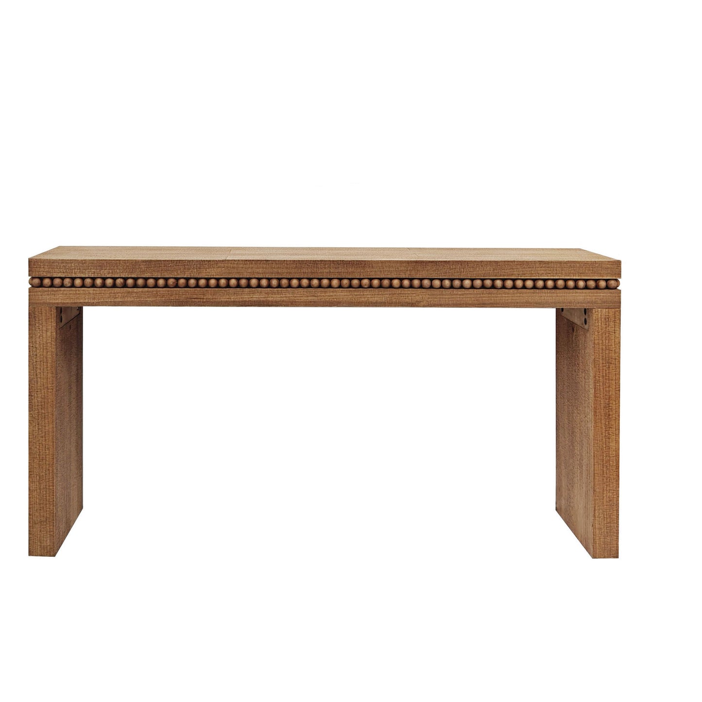 Natural Wood Console Table w/ Wood Beads Decoration