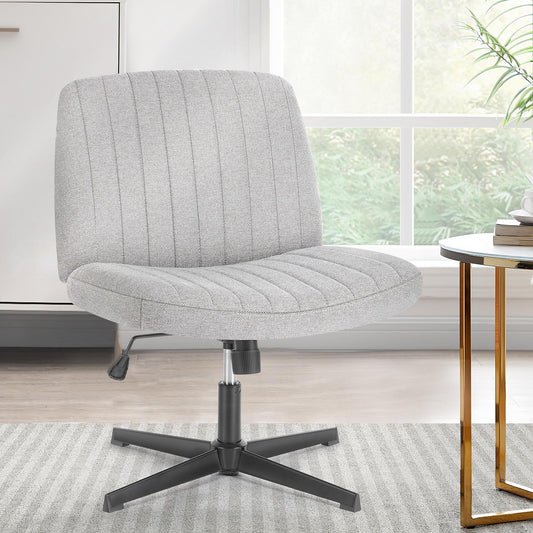 Grey Wide Armless Swivel Home Office Chair
