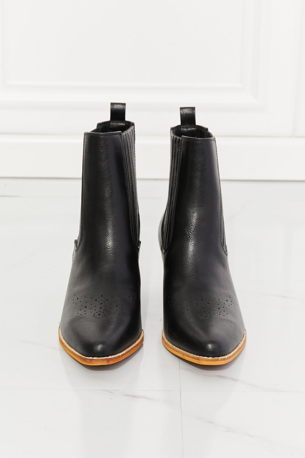 Black Stacked Heel Chelsea Boot