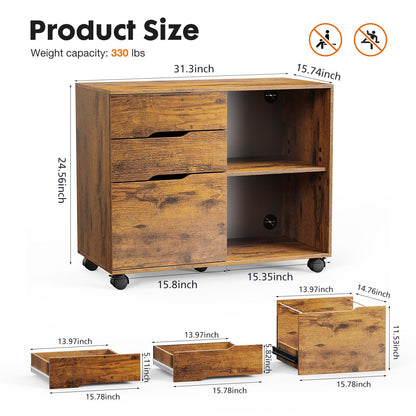 Brown Office Organizer Filing Cabinet