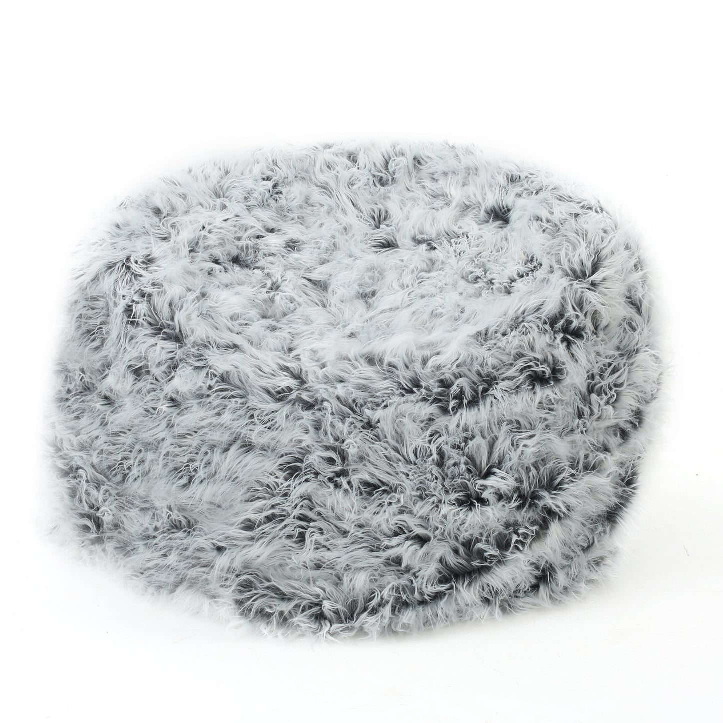 Grey & Silver Faux Fur Bean Bag