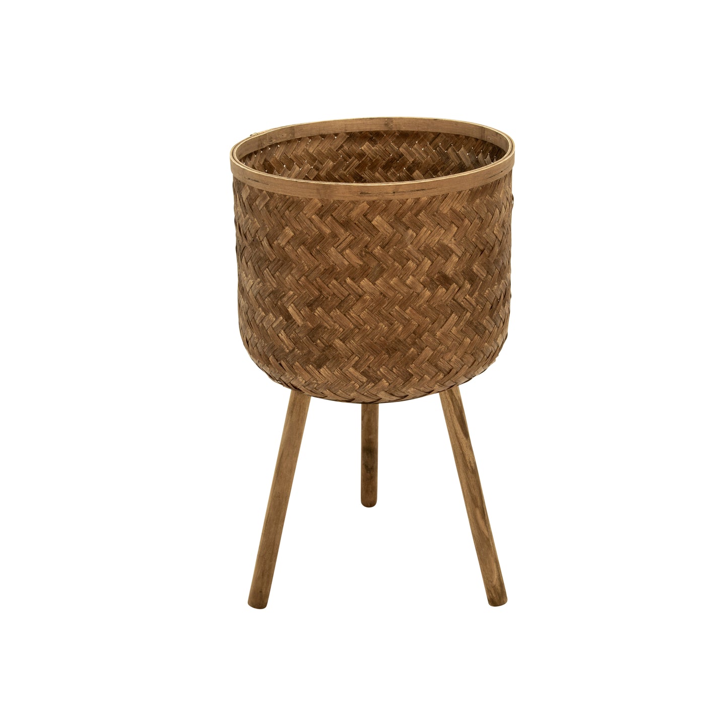 Brown Bamboo Planters w/ Plant Stand