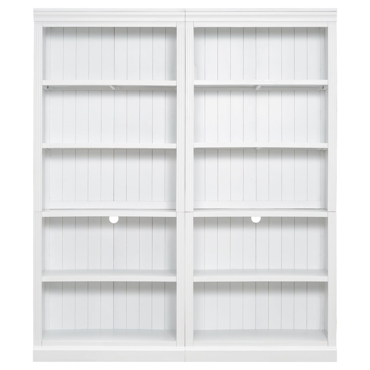 White Wood Bookcase w/ Adjustable Shelves