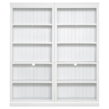 White Wood Bookcase w/ Adjustable Shelves