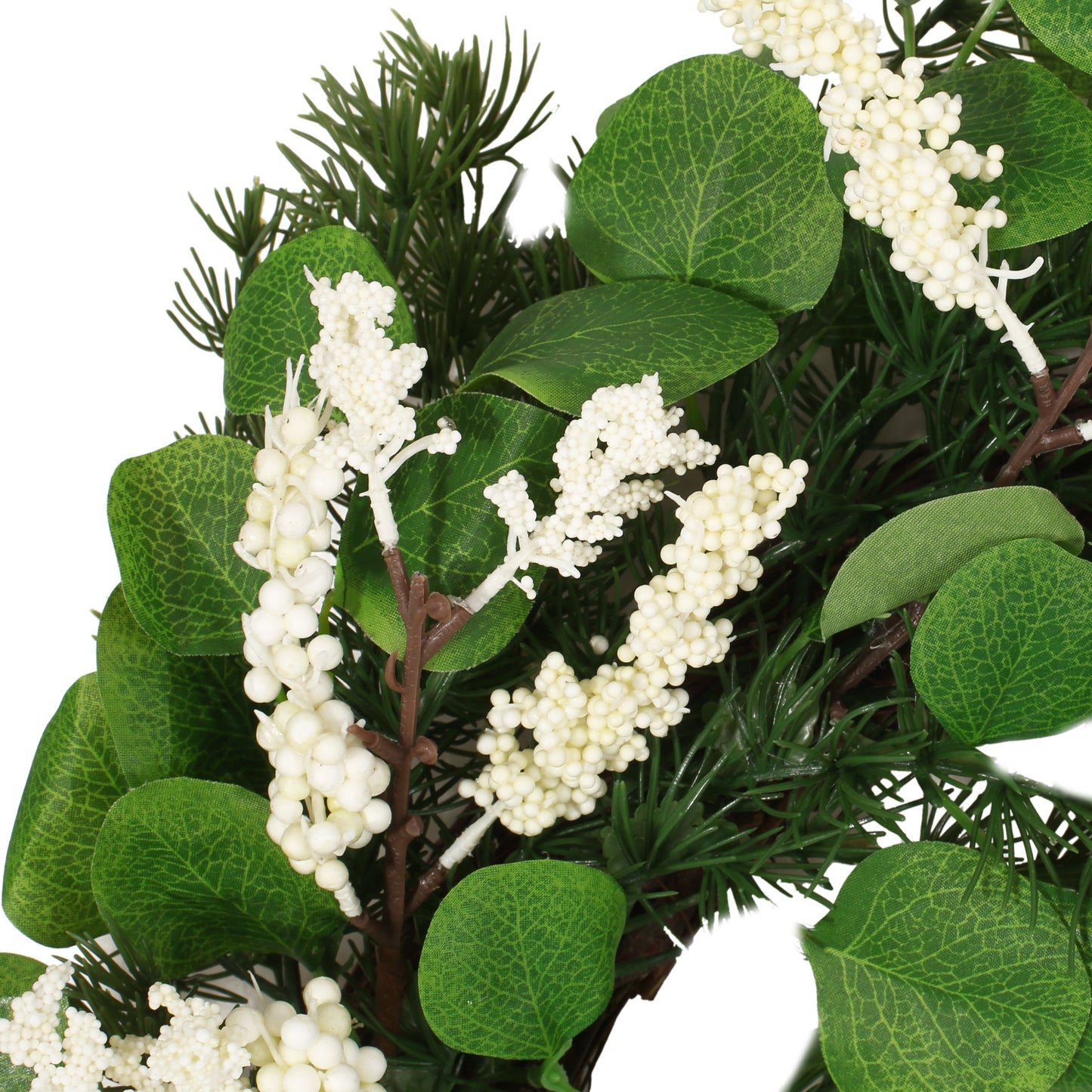 White & Green Berry Wreath