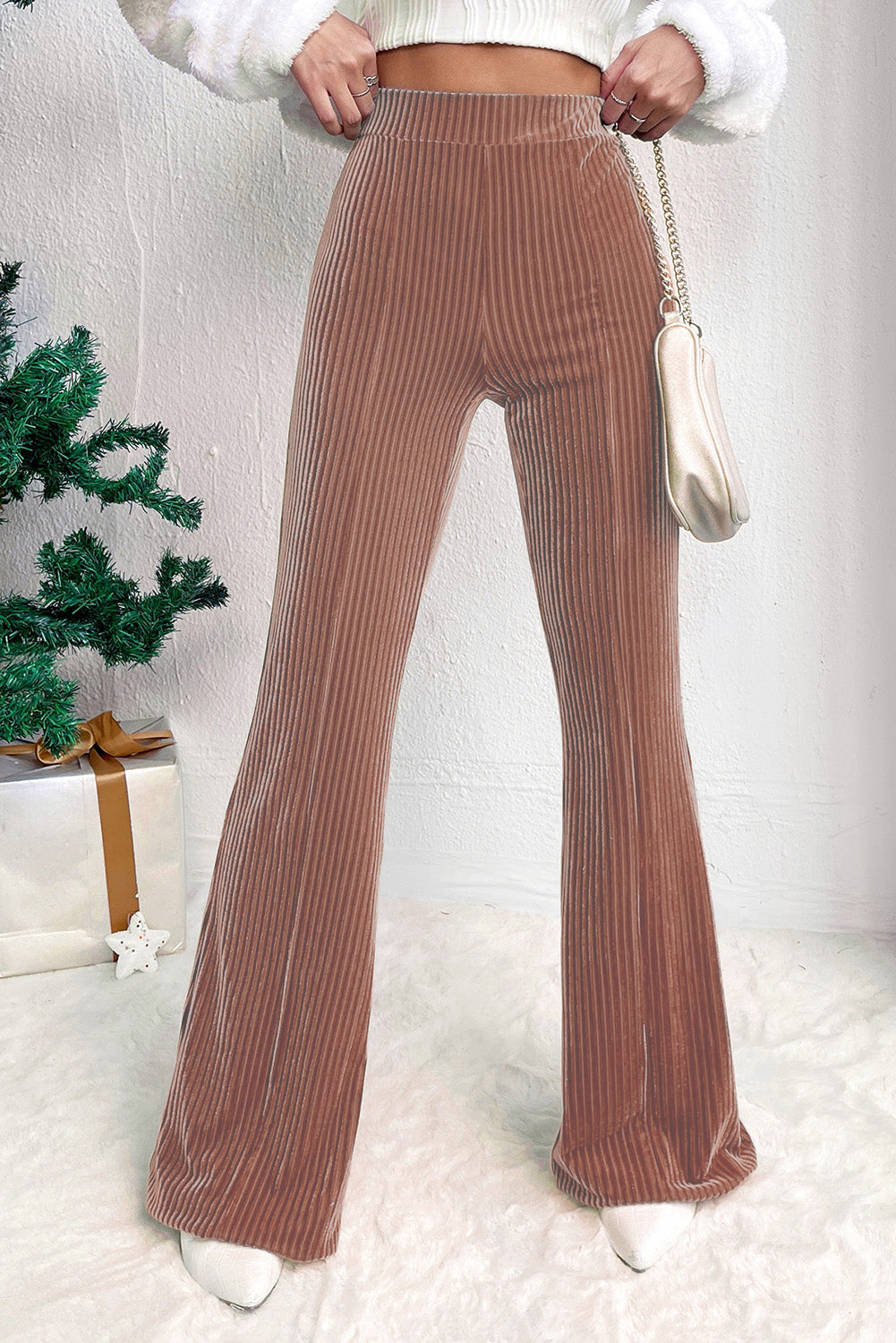 High Waist Corduroy Flare Pants