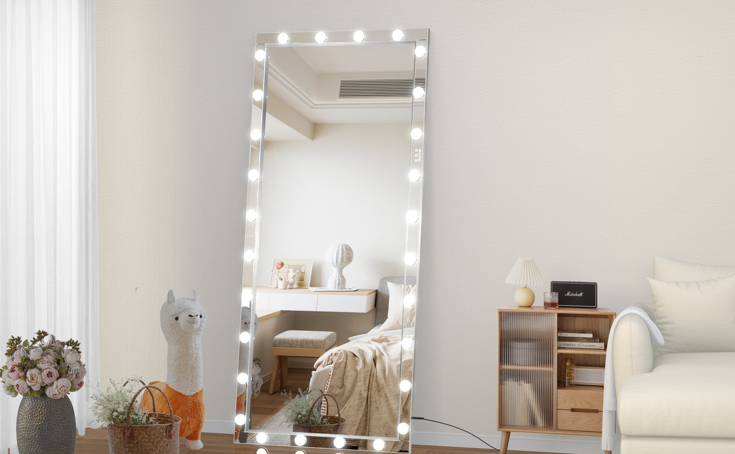 Silver Hollywood LED Full Body Mirror