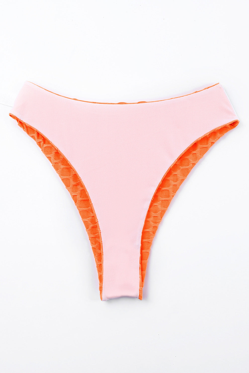 Braguita de bikini con cintura caída en forma de panal con textura naranja