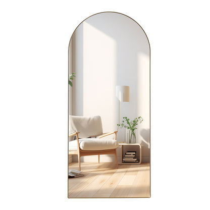 Metal Framed Arched Floor Standing Full-Length Mirror