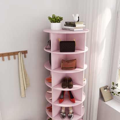 Pink 360 Rotating Shoe Cabinet