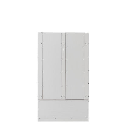 White Coat Rack w/ Shoe Cabinet Storage