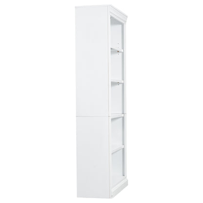 White Wood Bookcase w/ Adjustable Shelves