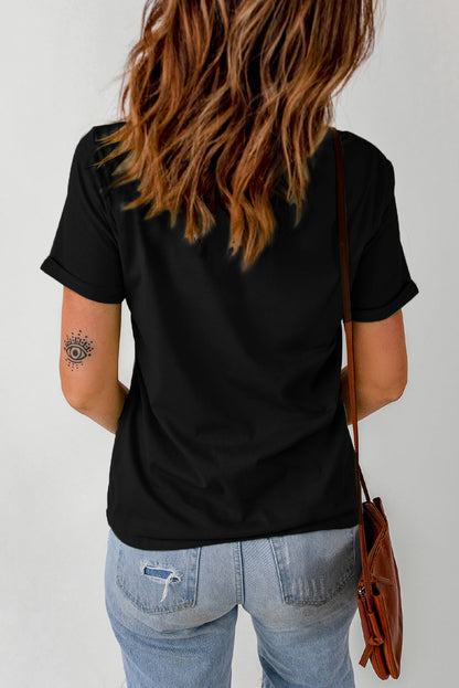 Black Witch Casual Letter Print Graphic Tee