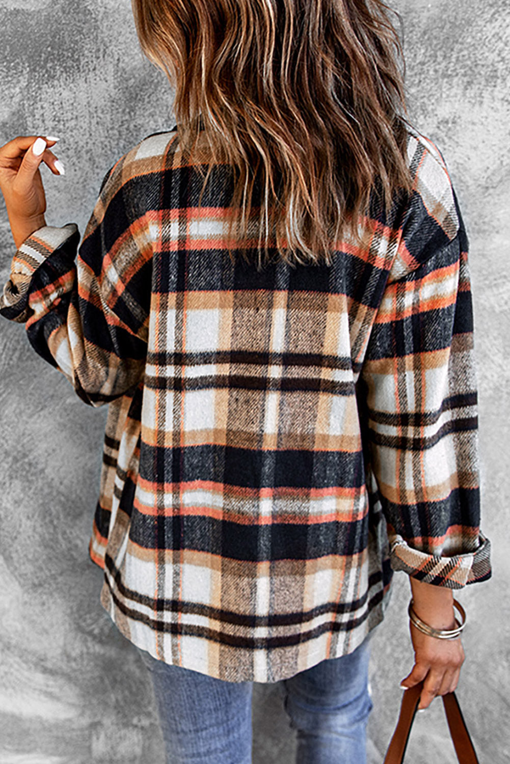 Plaid Button Front Pocket Shirt Shacket