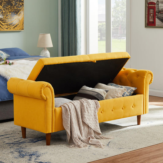 Yellow Large Storage Sofa Bench