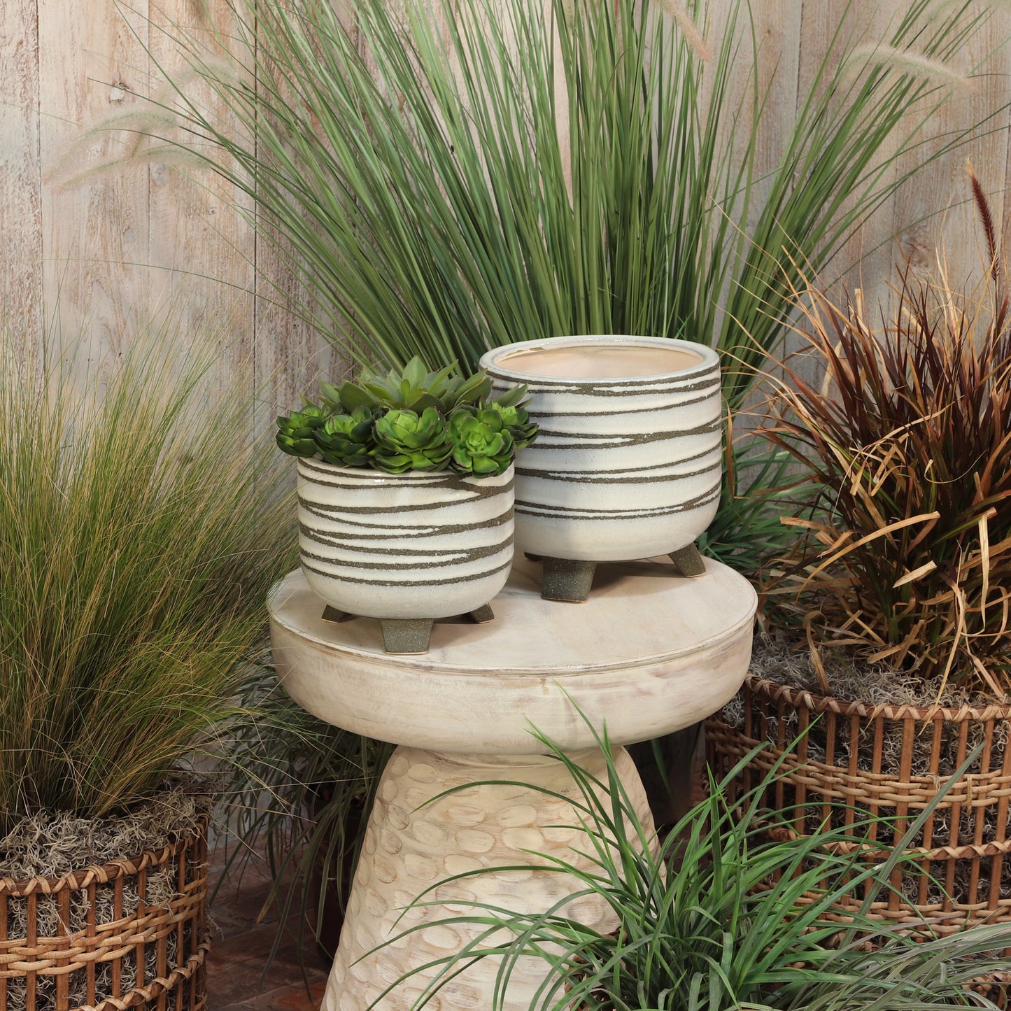 White Ceramic Planters