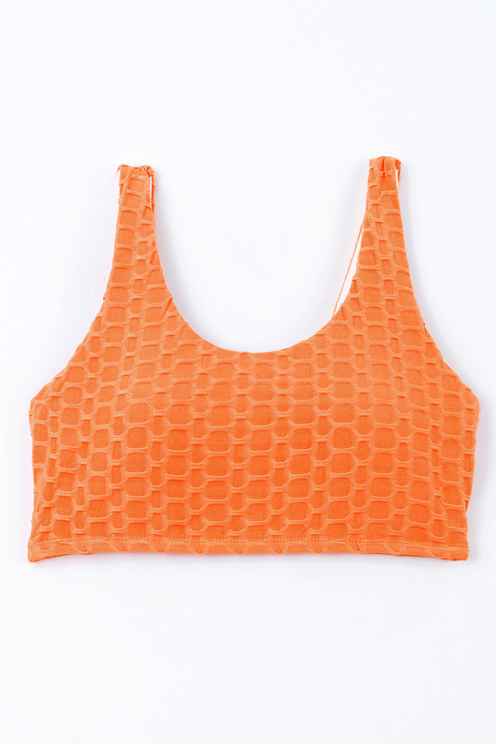 Top de bikini con textura de panal naranja