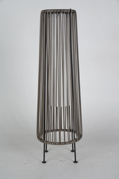 2-Pack Brown Outdoor Wicker Floor Solar Lamps