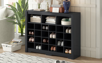 Black Sleek Modern Shoe Cabinet