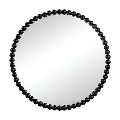 Circle Mirror w/ Metal Beaded Frame