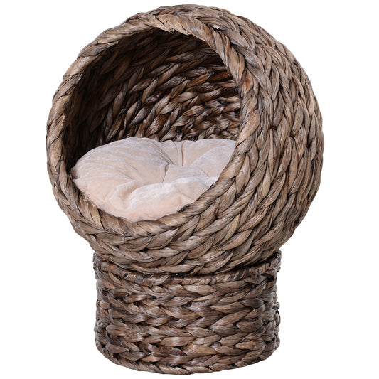 Wicker Elevated Cat Bed w/ Cushion