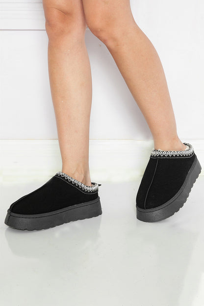 Black Suede Platform Snow Boots