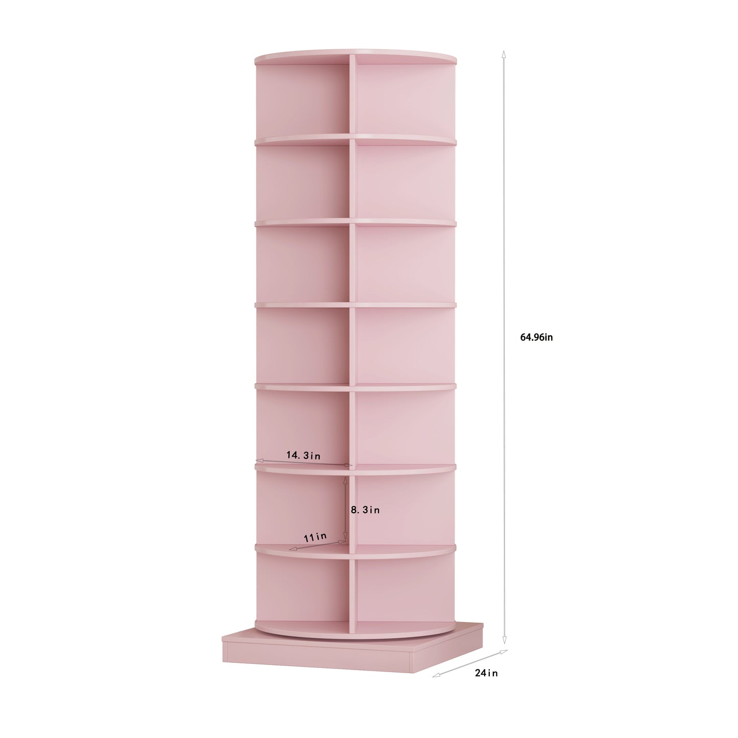 Pink 360 Rotating Shoe Cabinet