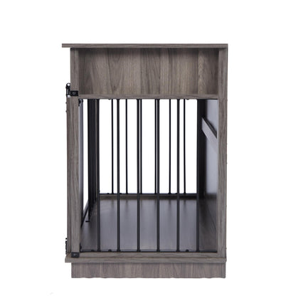 Grey Dog Crate Furniture Kennel for Small/Medium Dogs