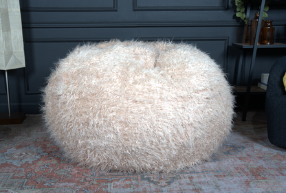 Taupe Faux Fur Bean Bag