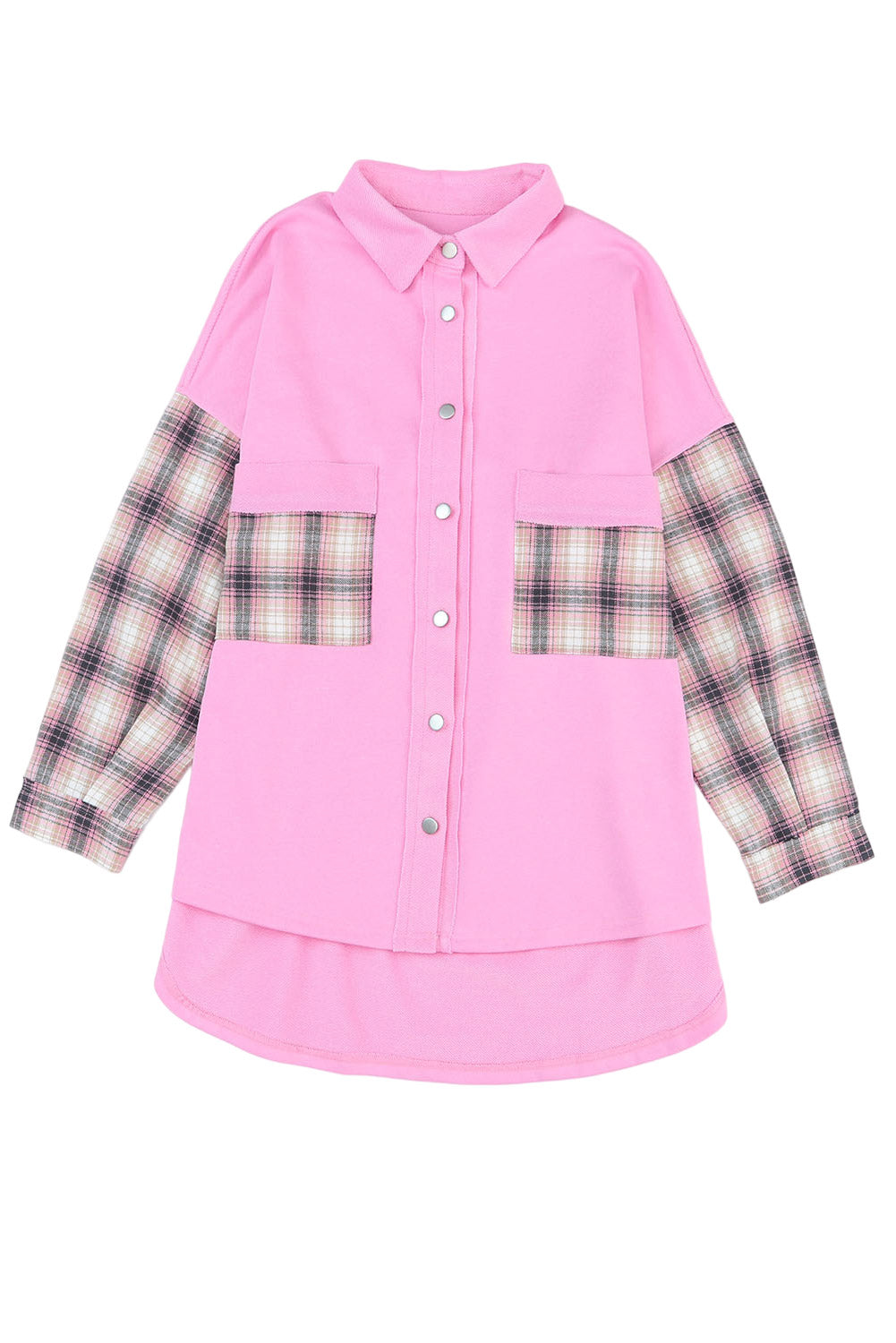 Plaid Patchwork Oversized Shacket