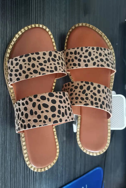 Leopard Strap Casual Flat Sandels