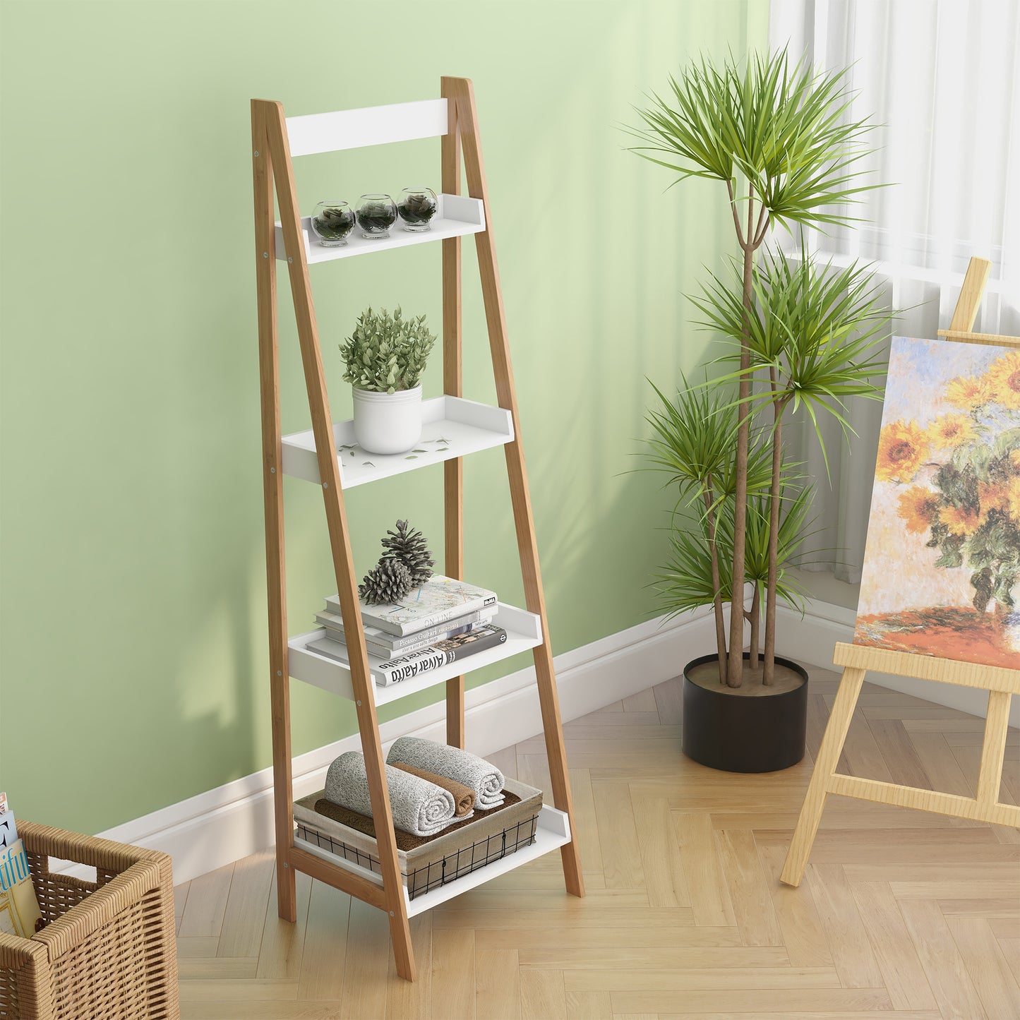 White Four Tier Bookshelf