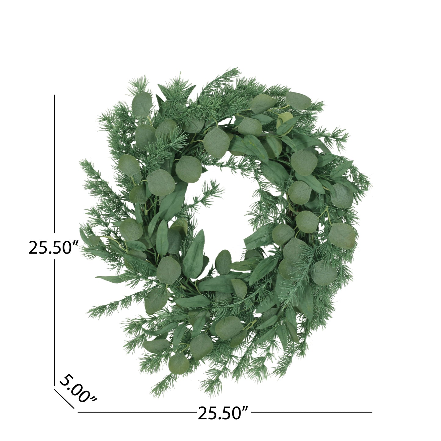 Green Leaves Twig Frame Wreath