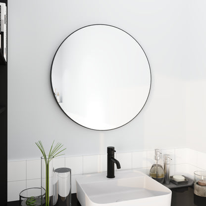 Large Round Black Circular Mirror